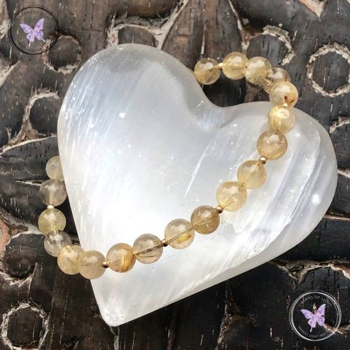 Golden Rutilated Quartz Gold Bracelet